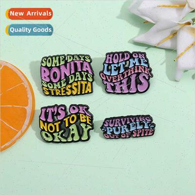 Europe Uned States new colorful dopamine letters brooch crea