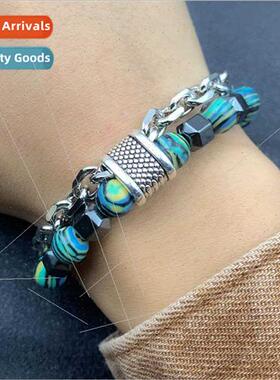 Europe Uned States men malache bracelet metal beads hip-hop