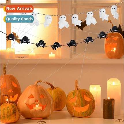 2023 New Halloween pull flags -woven hanging party decoratio