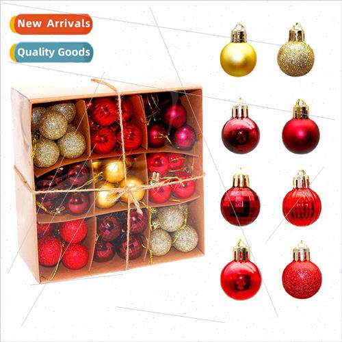 Christmas Decoration Duo Pack Set 3cm Plastic Round Glossy C