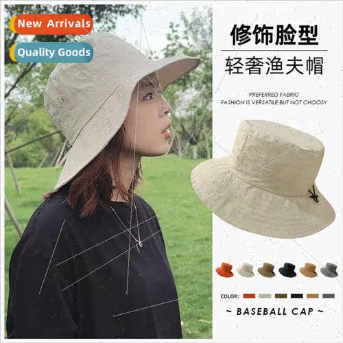 Summer new round fashion versatile large brim fisherman hat
