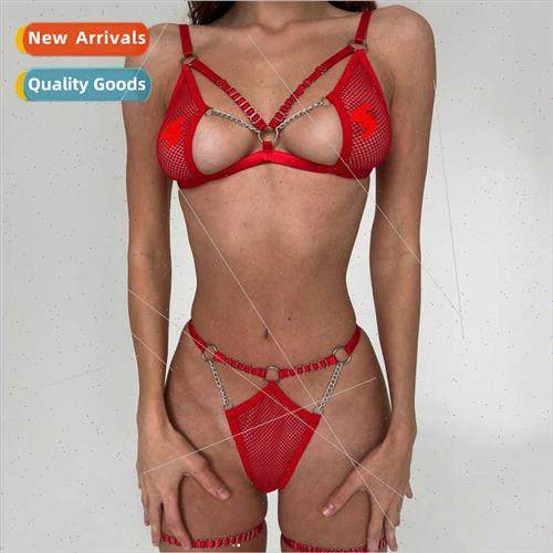 2023 new women fashion fishing net see-through bra underwear