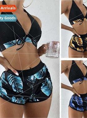 Swimwear Europe New i Leaf Printed Spl Swimsu Womens Shorts