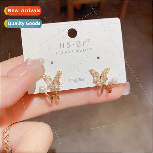Fashion exquise super flash micro-setting butterfly earrings
