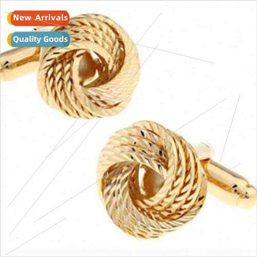 Copper men gold twist cufflinks business gift cufflinks
