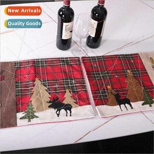 placemats black red 2021 christmas Christmas plaid deer new
