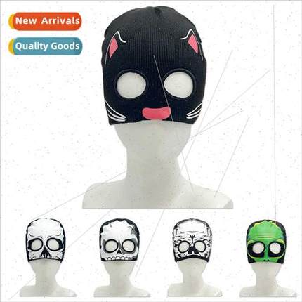 Winter Halloween spooky pullover cap male skull luminous woo