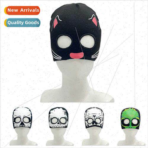 Winter Halloween spooky pullover cap male skull luminous woo