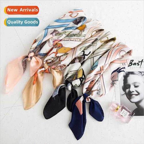 Spring Korean silk scarf small square scarf women hopscotch