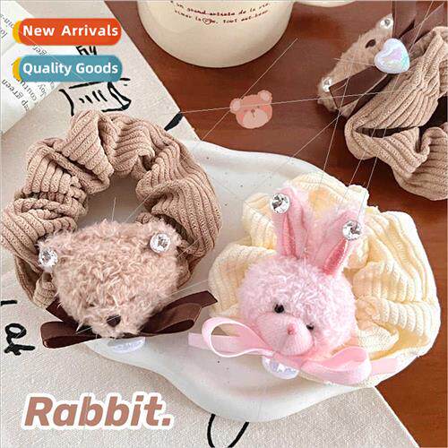 Cute cartoon plush bear bunny sausage hair ring temperament