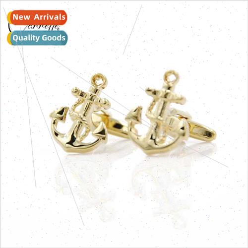 Fun Pirate Ship Anchor Hook Shape Cufflinks Gold Chic mple F