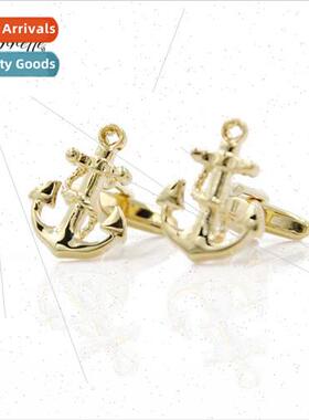 Fun Pirate Ship Anchor Hook Shape Cufflinks Gold Chic mple F