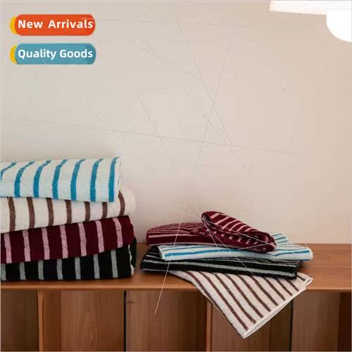 Ins wind simple striped towel cotton absorbent adult bath to