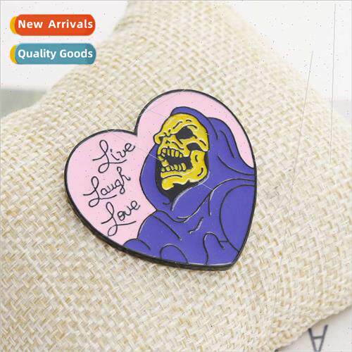 brooch ve Laugh Love gothic heart Halloween skull cowboy bad