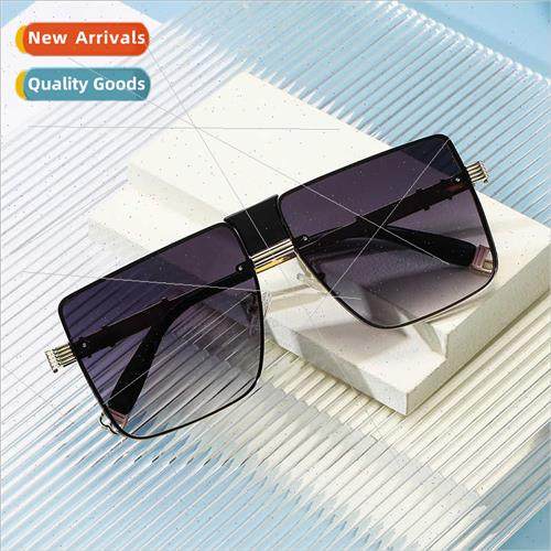 2A471 square large frame sunglasses retro rimless personaliz