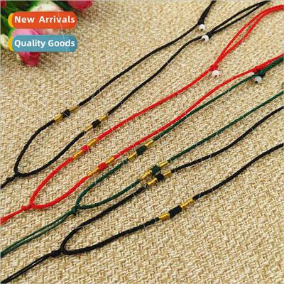 mple double necklace rope DIY handmade braided men women nec