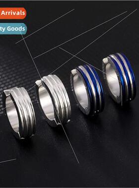 Tanium steel men whout ear holes ear clips punk fashion simp