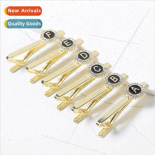 New round diamond-set French su tie clip men 26 English lett