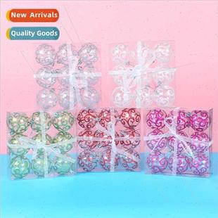 Plastic Transparent Patterned Painted Christmas Balls