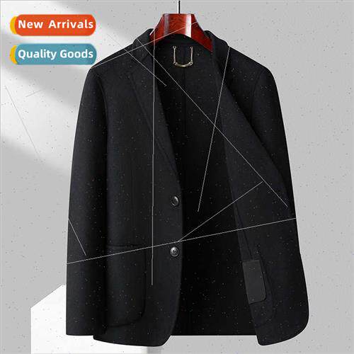 Tweed jacket men fall winter thickening new double-sided twe