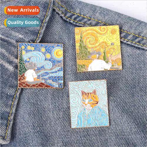 Europe Uned States new oil painting alloy brooch creative Va