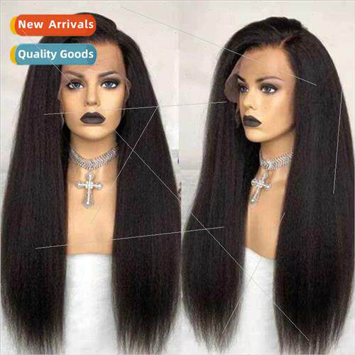 wig Europe ladies fashion chemical fiber head covering black