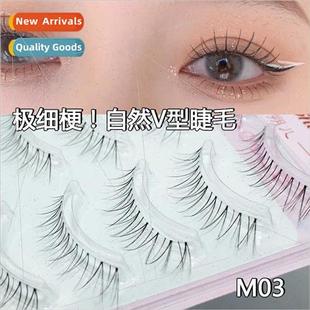 Fine Clear Eyelashes Stickable False Ultra M03 Vegan Stem