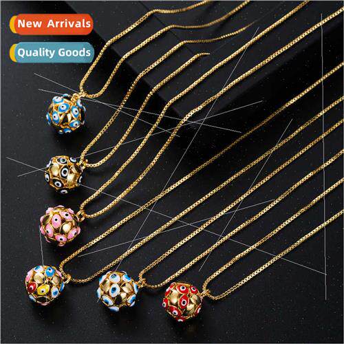 New copper plated real gold drip oil eye pendant female fash