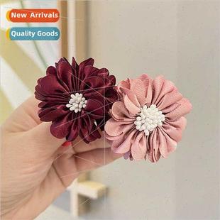 Children hair accessories girls cloth flowers hair rope burg
