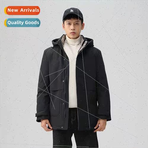 2023 men detachable hood down jacket winter waterprowarm bus