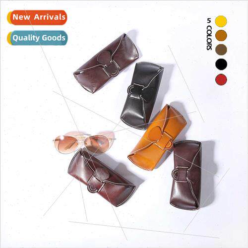 2024 new cowhide handmade glasses case Japan retro glasses b
