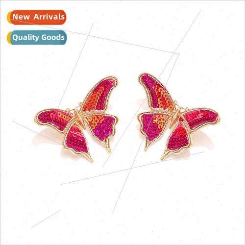 niche cute hand-woven insect earrings fashion vacation wind