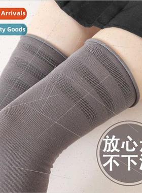 Long over knee socks women rolled edge Rokou three-layer rub