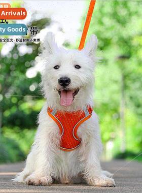 Pet cat dog leash vest type breathable chest back belt out s