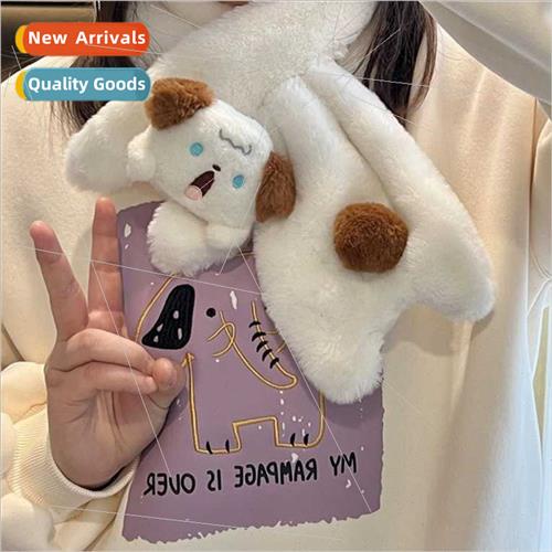 Cute shouting puppy plush scarf winter female 2022 new versa