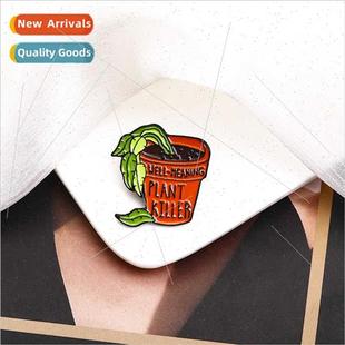 green potted brooch simple niche drop versatile oil plant