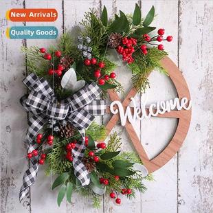 Bowknot 2023 Wheel Wreath Flow Christmas mulation Decoration