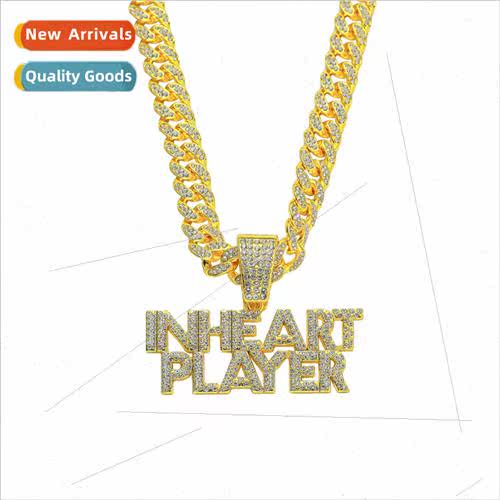 Europe hip-hop cool full diamond splicing double row letters