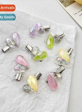 Crystal heart small hair clips sweet girl side ehead small c