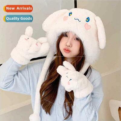 Cute bear winter hat gloves plush twoPCS female Korean  fall