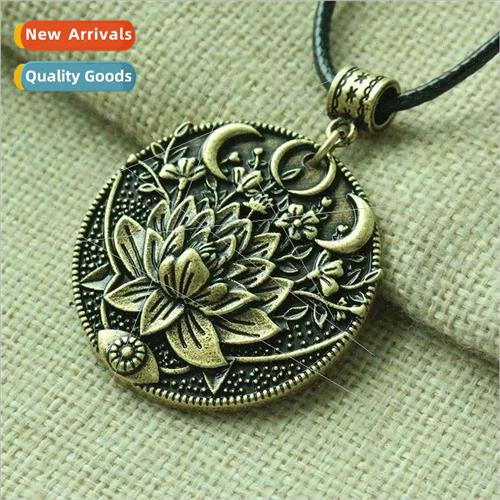 Mandala Flower Necklace Phase Lotus Medation Yoga Jewelry