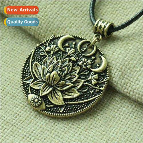 Mandala Flower Necklace Phase Lotus Medation Yoga Jewelry