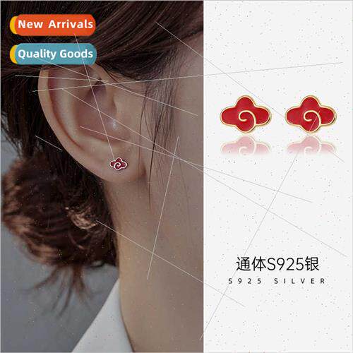 S925 silver auspicious clouds earrings 2023 new nd screw scr