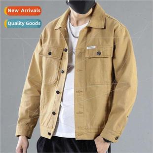 denim big jacket handsome Slim men Korean Retro fall