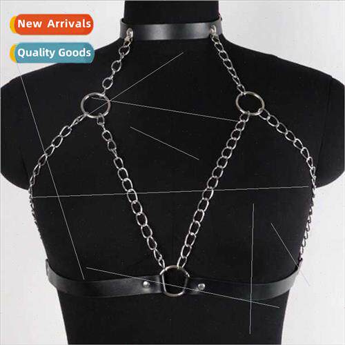 Europe  female wear sm bondage clothing leather chain access