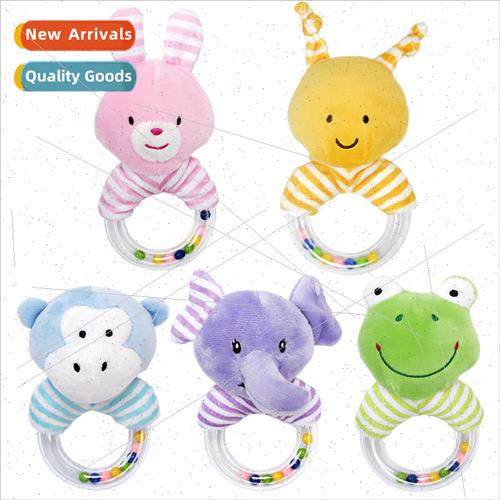 Infant plush cartoon cute animal hrattles grip toys baby soo