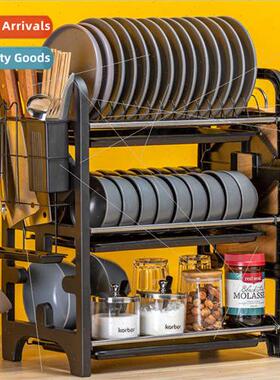 Dish organizer stainless steel bowl rack draining rack multi