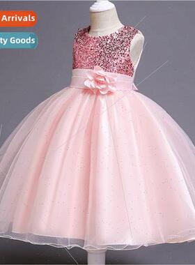 Girl Girls  kids Baby kid Dress red Flower Dresses whe