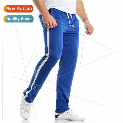 Casual pants men fall new men foot side color blocking tight