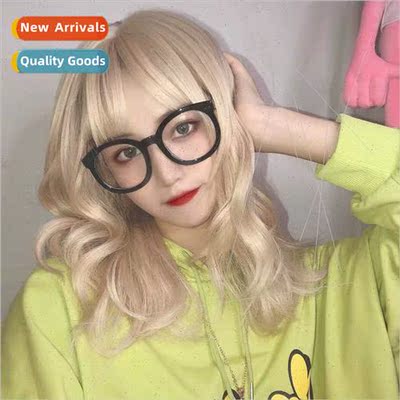 Wig female medium-length hair locks hair slightly curly medi